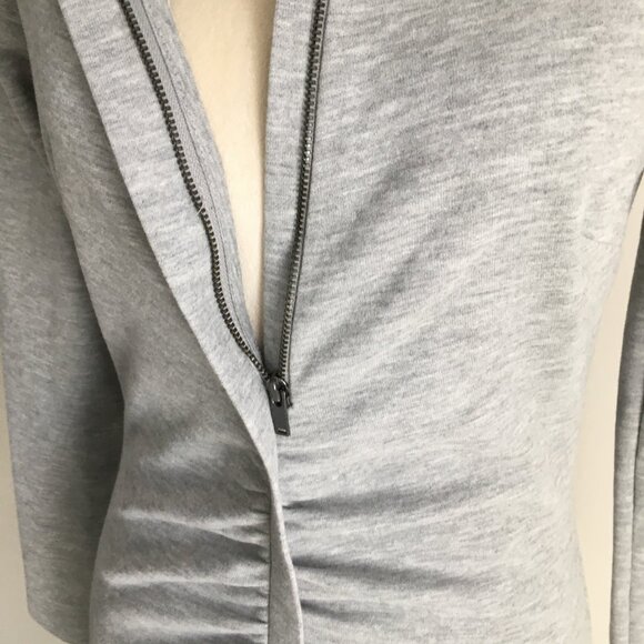 REISS Gray ASTRID Ruching Long Sleeve Hidden Zipper Dress - Picture 13 of 16